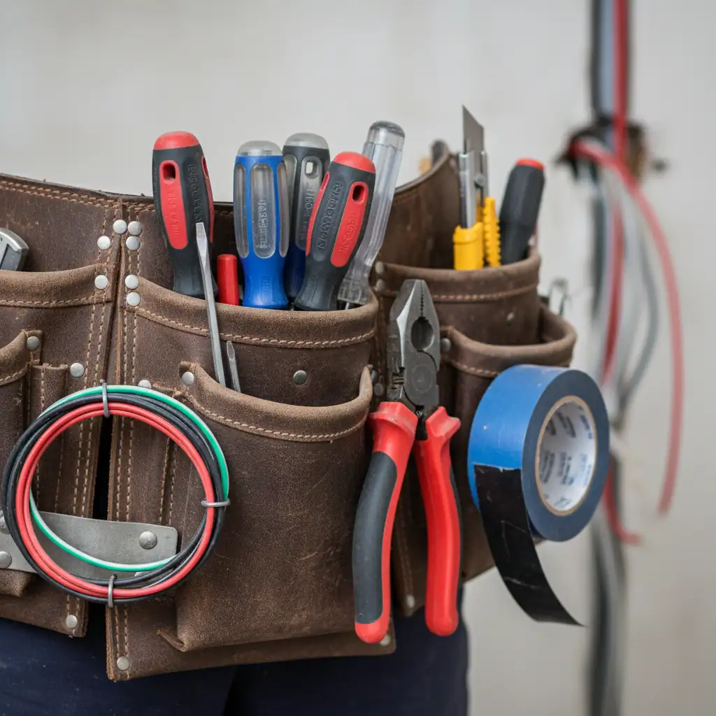 Technician toolbelt close-up