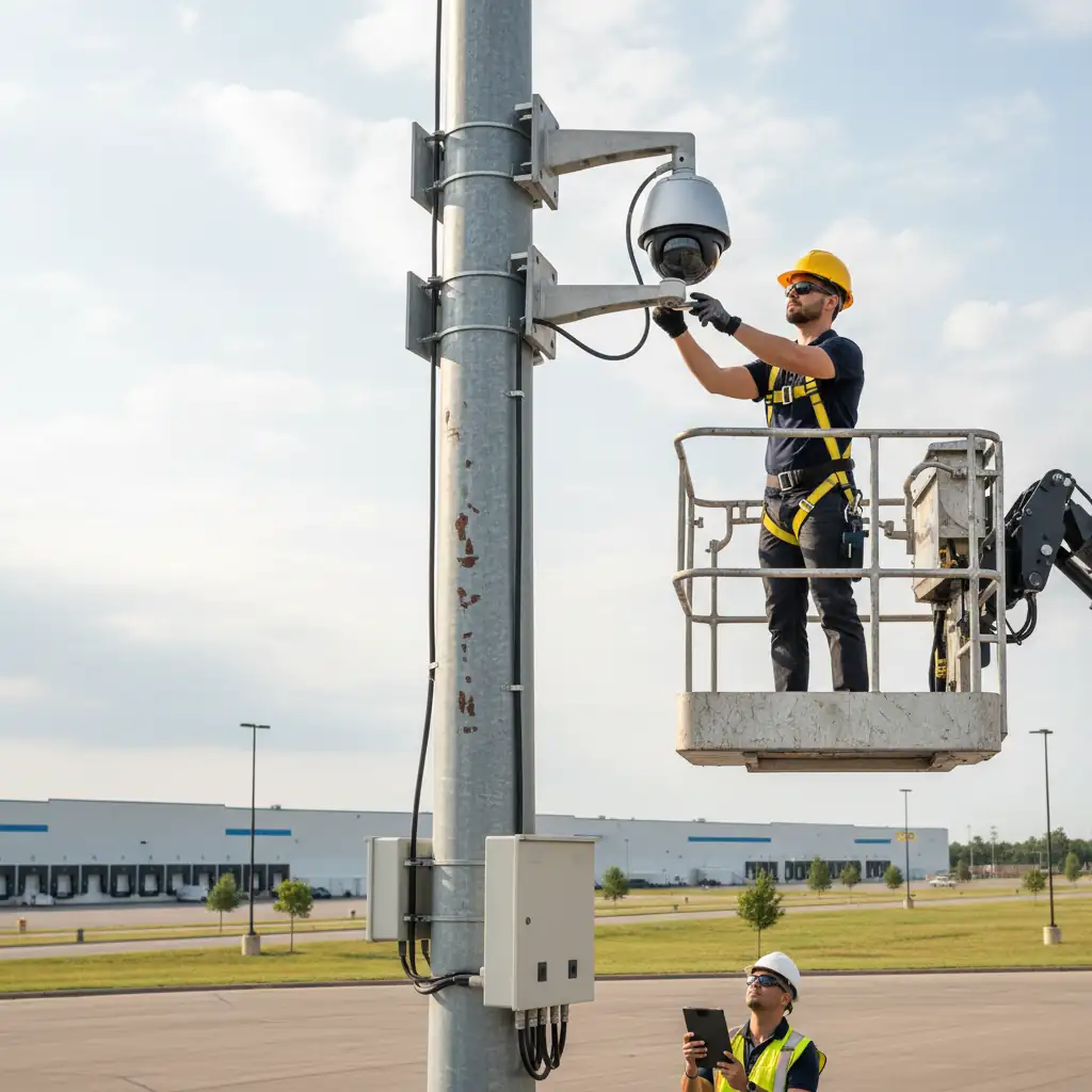 Adjusting commercial surveillance camera