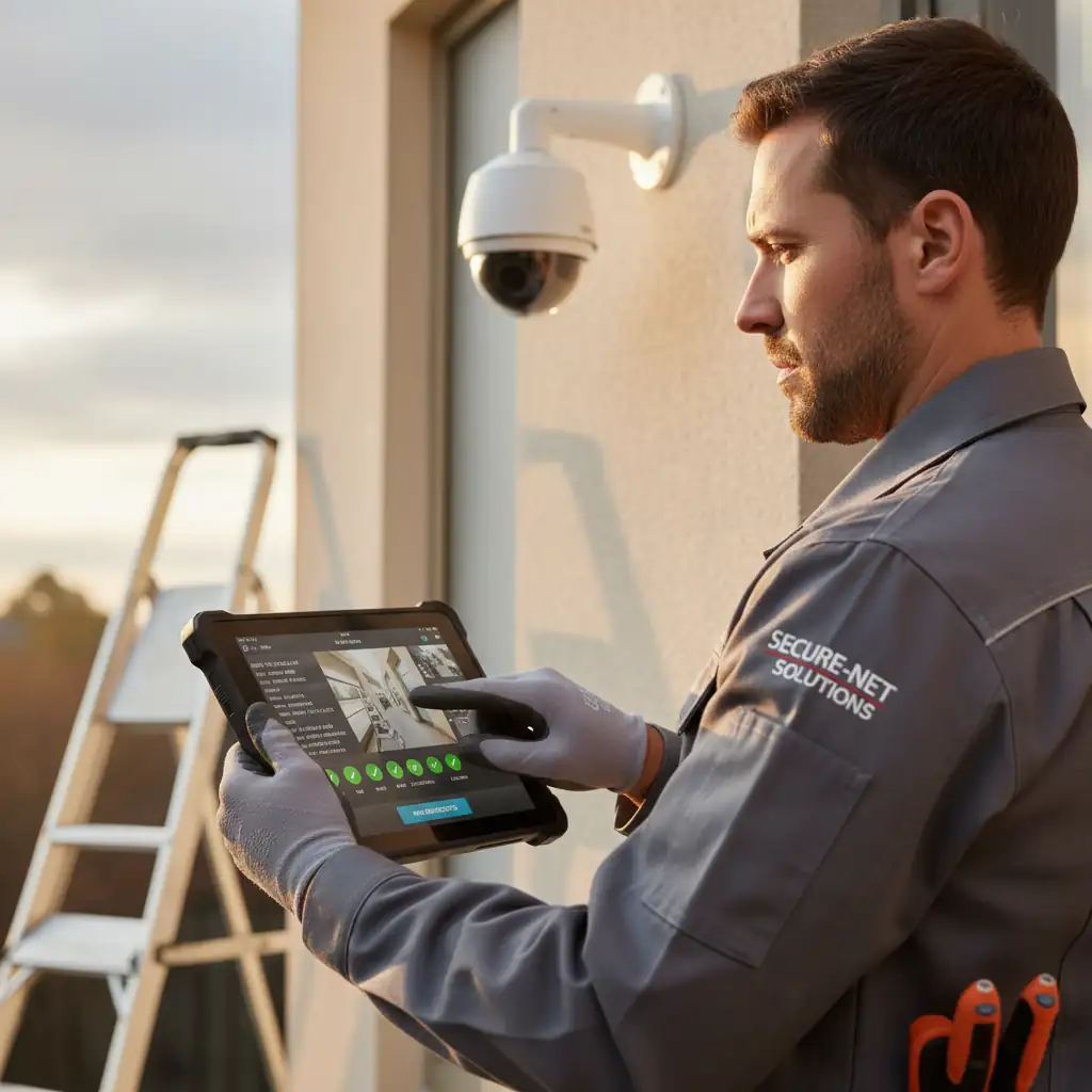 Configuring security camera with tablet