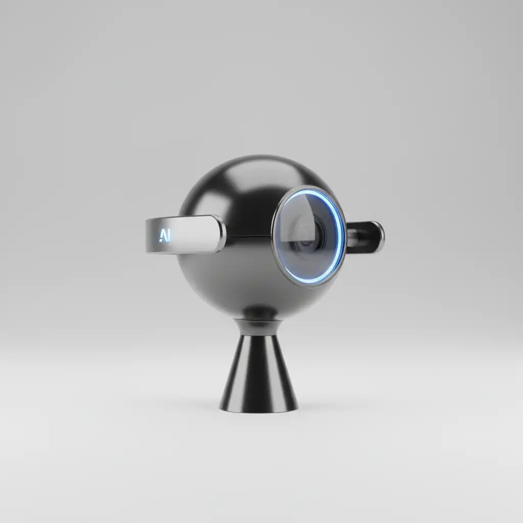 Futuristic AI security camera