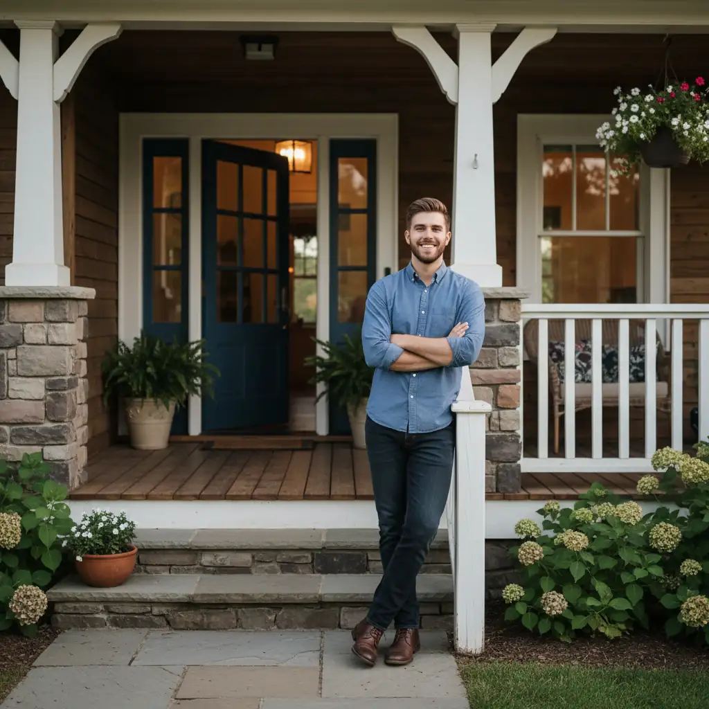 Smiling male homeowner