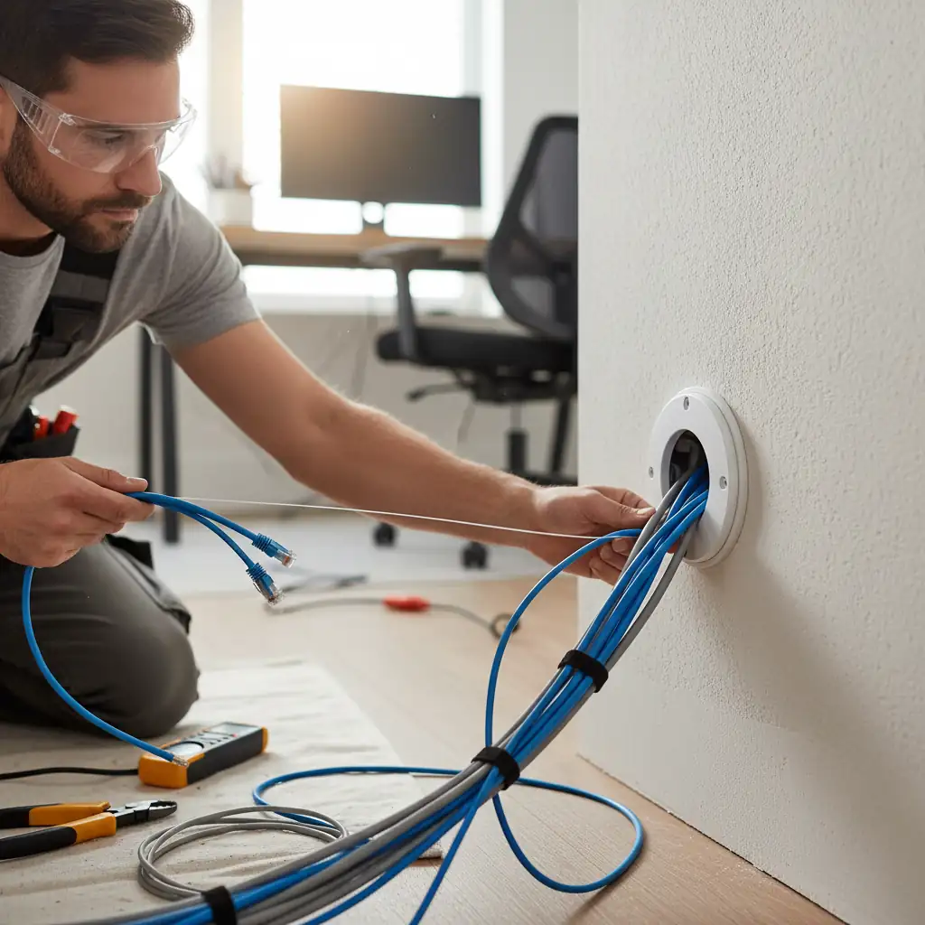 Routing cables for camera